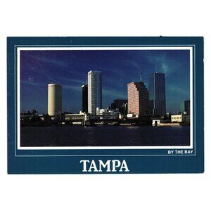 Tampa By The Bay Skyline Postcard John Lantero Vintage Tourism Aerial Buildings